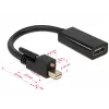 Adaptador de cable de vídeo DeLOCK 62640 Mini DisplayPort a HDMI 0,25 m negro