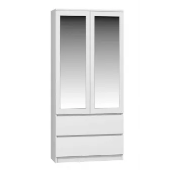 Armario ropero Topeshop SS-90 BIEL LUSTRO 5 baldas 2 puertas blanco