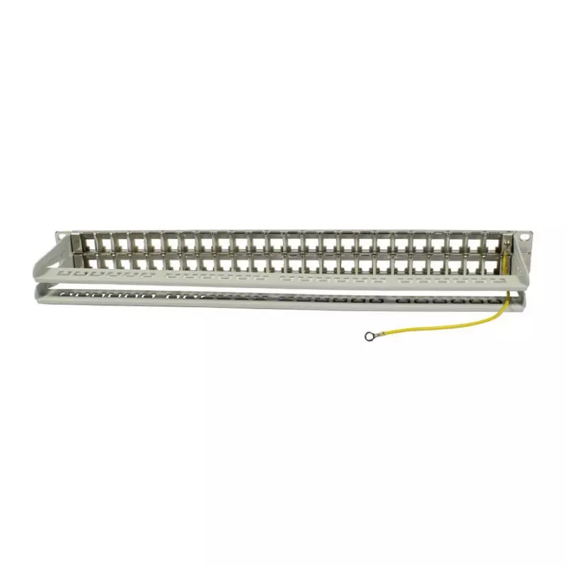 Synergy 21 S216339 Panel de parcheo Keystone de 19" para 48 módulos, 1U, gris claro