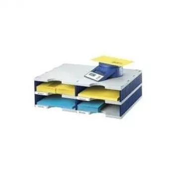Caja de archivo de documentos styrodoc duo de poliestireno Azul - Gris (268-0202.38)