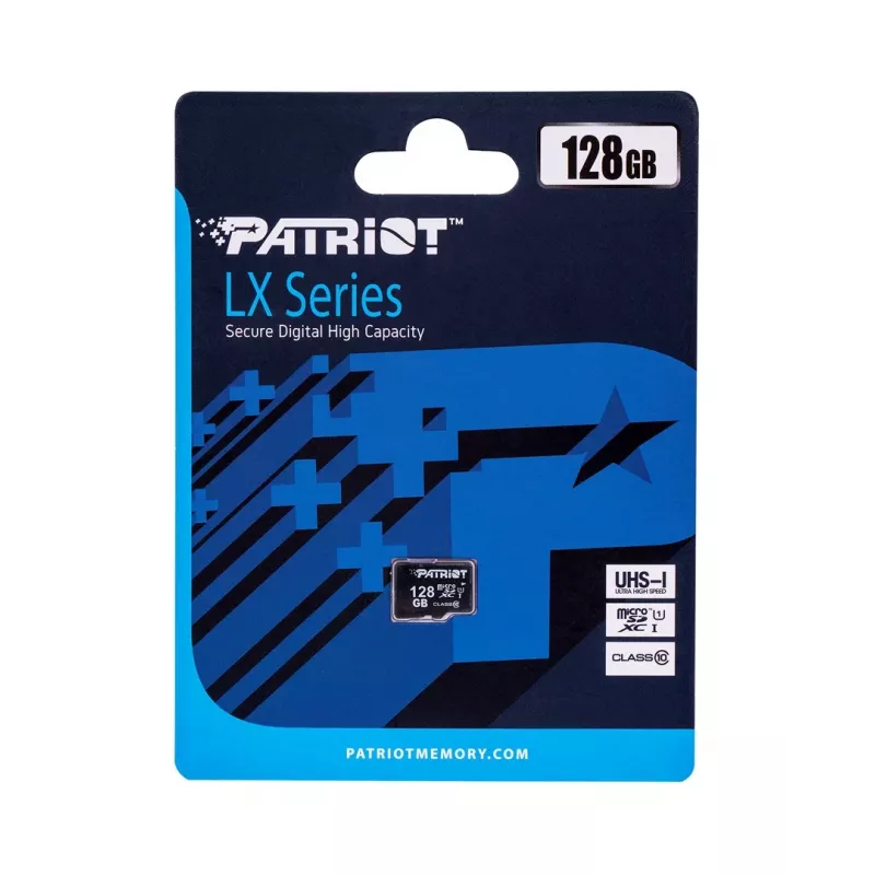 Tarjeta de memoria MicroSDXC PATRIOT PSF128GMDC10 128 GB UHS-I Clase 10 U1 80 MB/s, negra