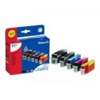 Pelikan P37 - pack de 5 - negro, amarillo, cian, magenta - compatible - cartucho de tinta (alternativa a: Canon CLI-571BKXL, Canon CLI-571YXL, Canon PGI-570