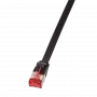 LogiLink - cable de parcheo - RJ-45 (M) a RJ-45 (M) - 15,0 m - U/FTP, PiMF - CAT 6 - moldeado, protección de lengüeta, plano - negro (CF2103S)