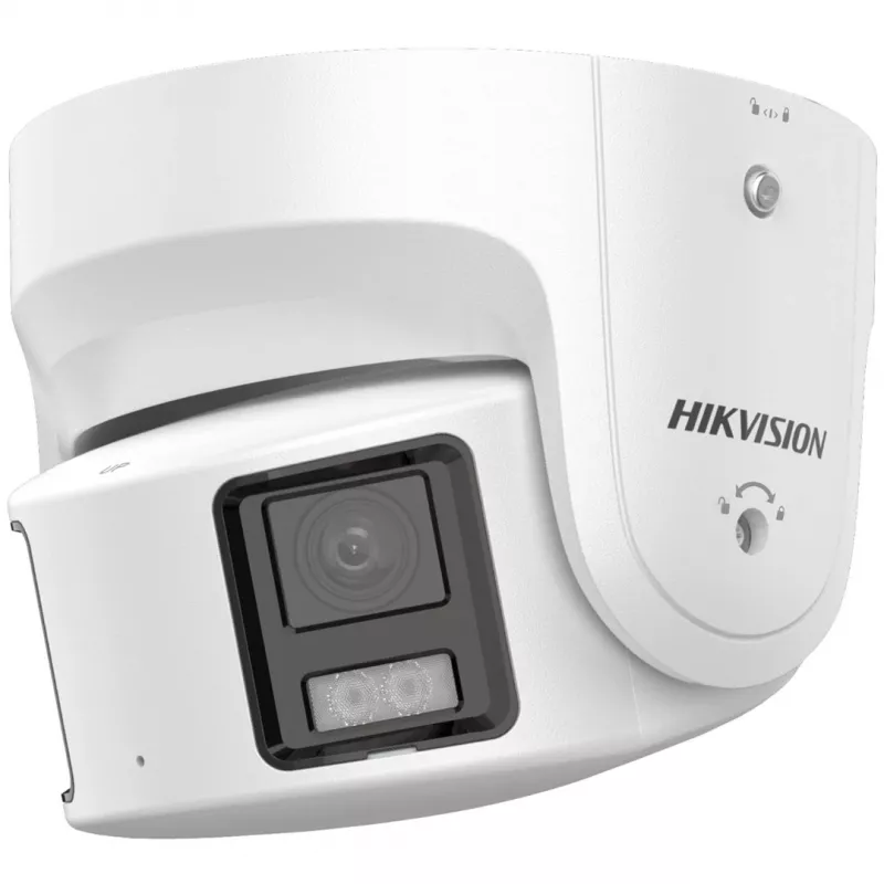 Cámara IP Hikvision DS-2CD2387G2P-LSU/SL (4mm)(C) ColorVu panorámica tipo turret, 8 MP, 4 mm, 180°, IP67, PoE, blanca