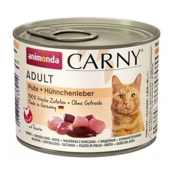 Animonda Carny Adult Pavo con hígado de pollo comida húmeda para gatos 200 g