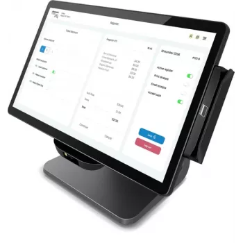Elo E-Series 3, 8 GB RAM, 128 GB SSD, WLAN, 39,6 cm (15,6''), Full HD, USB, USB-C, RS232, BT, Ethernet, Intel Celeron, SSD, Kit (RS232), negro Sistema de punto de venta, Diagonal de pantalla: 39,6