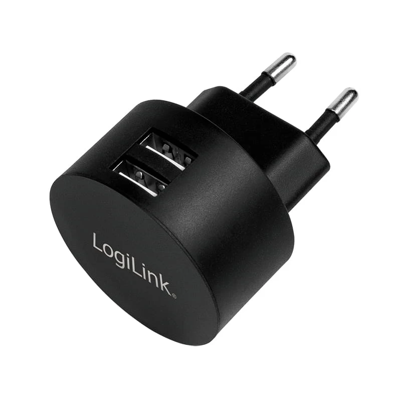 Adaptador de enchufe USB LogiLink PA0218 2 puertos USB para carga rápida 10,5 W