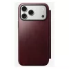 Funda para móvil Nomad Modern Leather Folio para iPhone 17 Pro Max — cuero, TPU, PC, aluminio, burdeos, 16 cm (6,3