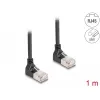 Cable de red DeLOCK RJ45 Cat.6A S/FTP fino 90° hacia arriba 1m negro