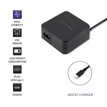 Cargador Qoltec 51027 | 65W | 5-20,3V | 2-3,25A | USB Type-C | PD