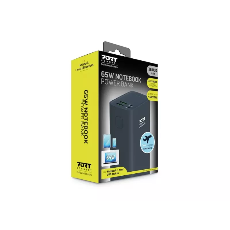 PORT CONNECT Batería externa USB-C PD | 26800 mAh | Azul