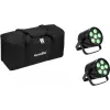 Set de focos LED PAR EUROLITE 2x AKKU PAR 6 QCL, wash lights portátiles de escenario con batería