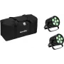 Set de focos LED PAR EUROLITE 2x AKKU PAR 6 QCL, wash lights portátiles de escenario con batería