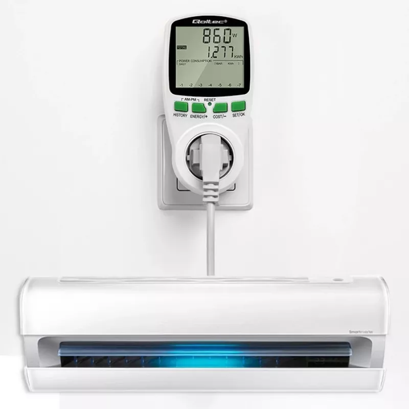 Medidor de consumo QOLTEC PM0627 3680W con historial — QOLTEC PM0627 3680W