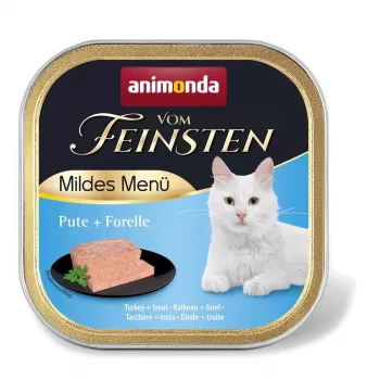 Comida húmeda para gatos Animonda Vom Feinsten Pavo y trucha Menú suave 100 g — sin cereales, 81 % humedad, 11,2 % proteína