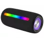 Altavoz portátil estéreo TRACER Stripe negro — 10 W RMS, Bluetooth/cableado, USB-A y USB-C, MicroSD, batería integrada (hasta 5 h)