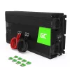 Adaptador de corriente inversor Green Cell INV25, 1500 W, 12 V DC a 230 V AC, 50 Hz, 1× USB, negro