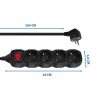Alargador Esperanza ELK213K 3 m 4 tomas para interiores negro