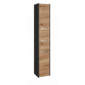 Mueble de almacenamiento de baño top e shop S33 — de pie, estructura de roble, acabado antracita/Artisan, 6 estantes