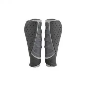 Puños de bicicleta FISCHER Trio — ergonómicos gris/negro para bicicletas