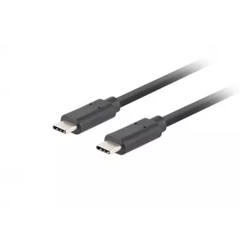 Cable USB-C a USB-C LANBERG CA-CMCM-32CU-0010-BK — USB 3.2 Gen 2, 1 m, negro, carga de 100 W, vídeo 4K