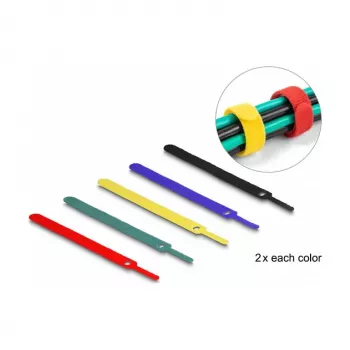 Bridas de cable de velcro DeLOCK 19076 150x12mm colores surtidos pack de 10