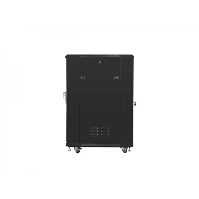 Armario rack independiente LANBERG FF01-6822-23B 22U, guías de 19 pulgadas, 1159×600×800 mm, IP20, ruedas, cerradura con llave, negro