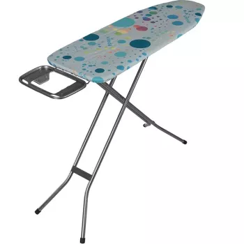 Tabla de planchar de tamaño completo Vileda — patas de acero inoxidable 1200×380 mm superficie de planchado altura 75–96 cm plegable soporte para plancha