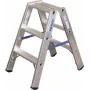 Escalera doble de peldaños de aluminio Krause 124715, altura de trabajo máx. 2,25 m, peldaños transitables por ambos lados