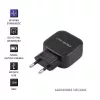 Cargador de interior AC QOLTEC 50186 para smartphone y tablet, 5 V 3.4 A, 17 W, 2× USB, negro