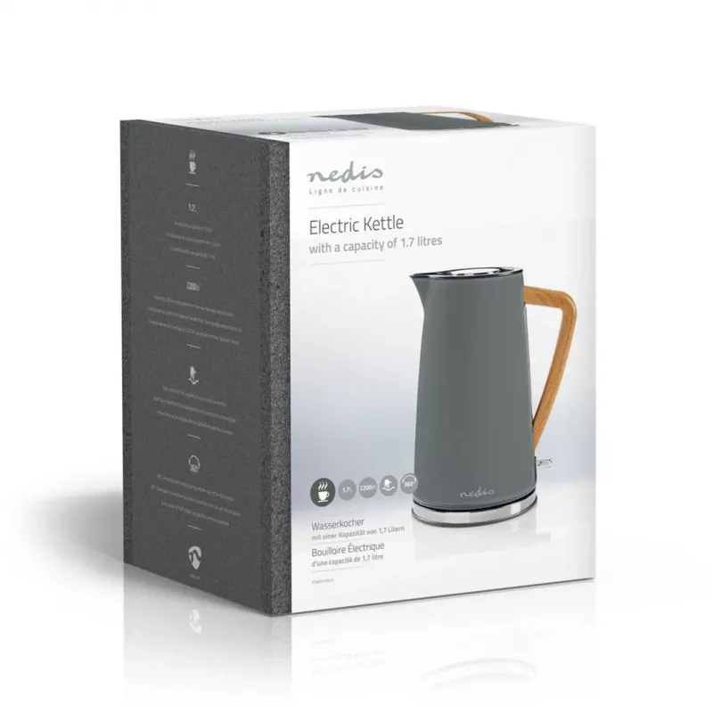 Hervidor eléctrico Nedis KAWK510EGY 1,7 l 2200 W Gris