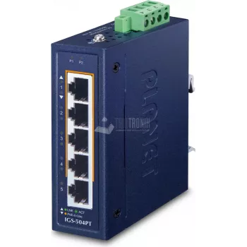Switch no gestionado PLANET IGS-504PT 10/100/1000T PoE 5 puertos