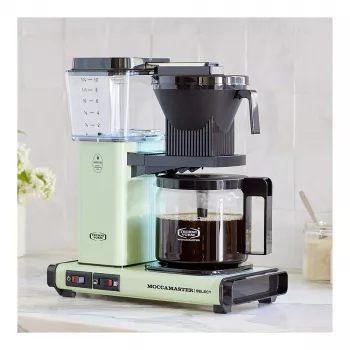 Cafetera de filtro MOCCAMASTER KBG Select — depósito de agua de 1,25 l, capacidad para 10 tazas, acero inoxidable, verde pastel
