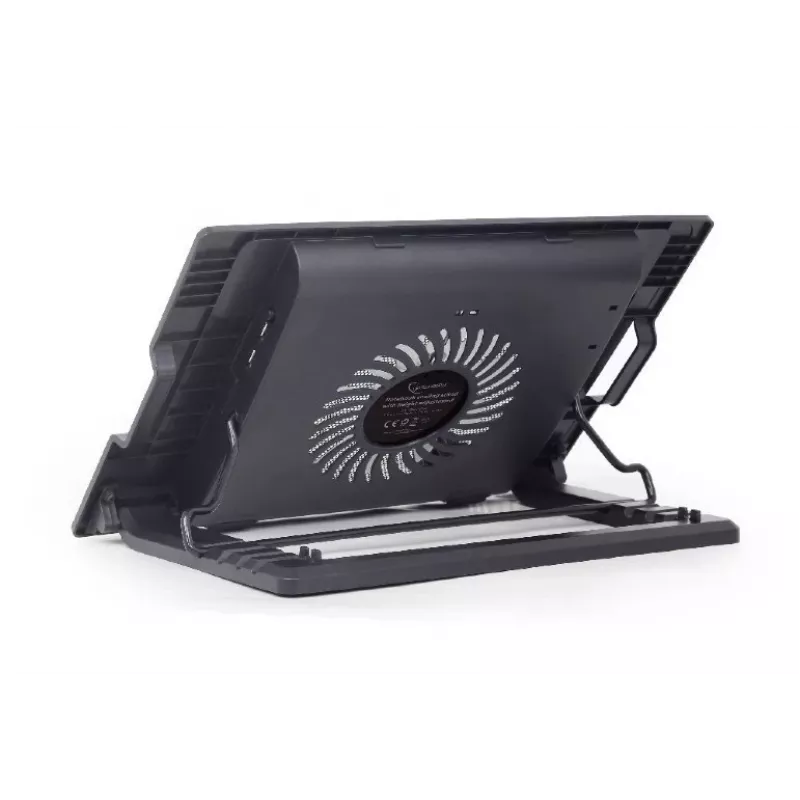 Base de refrigeración para portátil Gembird NBS-1F17T-01, para pantallas de hasta 17 inch, 1 ventilador de 15 cm, USB 2.0, 370×265×33 mm, 350 mA, negro