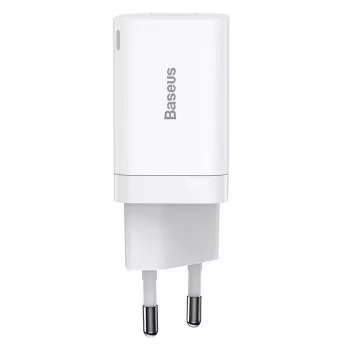 Cargador rápido Baseus Super Si Pro USB + USB-C 30W (blanco)