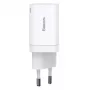 Cargador rápido Baseus Super Si Pro USB + USB-C 30W (blanco)
