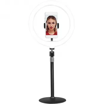 LogiLink trípode con anillo de luz para smartphone con disparador remoto para smartphone de 10,16 cm - 17,78 cm (4 - 17,80cm (7)), - 1 unidad (AA0152)