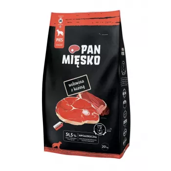 PAN MIĘSKO ternera con cabra (adulto) crujiente M - pienso seco para perros - 20 kg