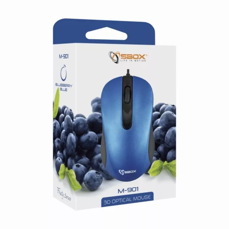 Sbox M-901 ratón óptico azul
