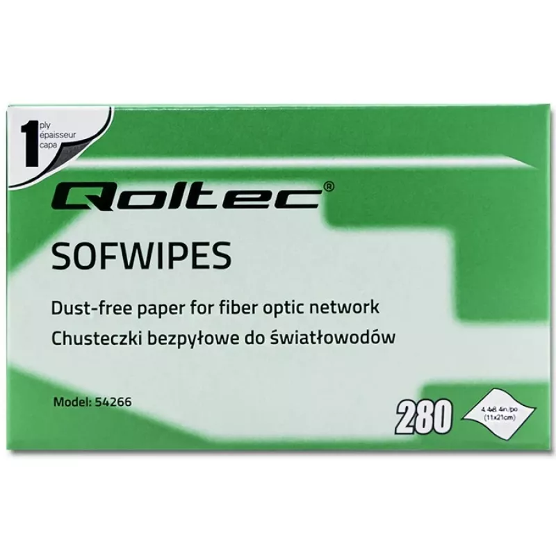 Qoltec toallitas sin pelusa para fibra óptica