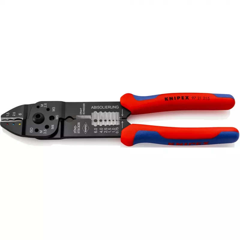 Knipex 97 21 215 alicate crimpador herramienta de crimpado negro, azul, rojo