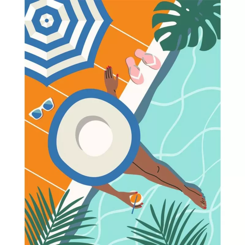 Set de pintar por números Ravensburger CreArt – Pool Time (set de pintura, modelo 25523)