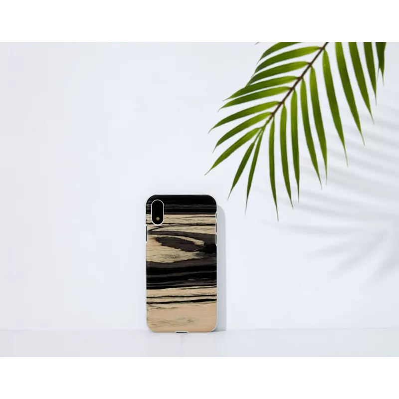 Funda para móvil man and wood para iPhone XR — acabado ébano blanco