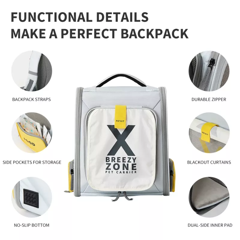 Mochila para gatos PETKIT Breezy xZone - Gris