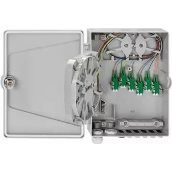 Caja de distribución Rutenbeck APL 6xLC-D OS2 APC de superficie, gris claro RAL 7035
