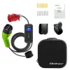 Cargador móvil para coche eléctrico Qoltec ajustable 2 en 1 Type2 | 11 kW | CEE 5 PIN | LCD | 3 fases | portátil | wallbox | 5 m