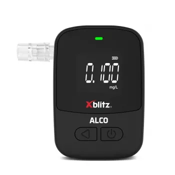 Alcoholímetro electroquímico portátil Xblitz ALCO – BAK 0–4 %, precisión 0,05 %, LCD, 5 boquillas, 2 pilas de 1,5 V