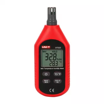 Medidor mini de temperatura y humedad UT333 — termohigrómetro portátil para medición de temperatura y humedad relativa