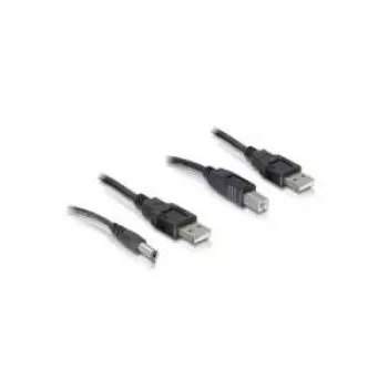 Juego de cables USB-A / DC + USB-B 0,3 m DeLOCK 82461