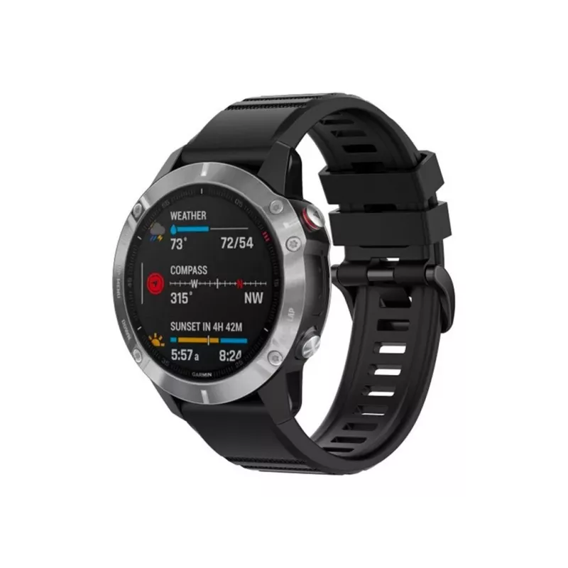 Correa de silicona FIXED para Garmin QuickFit 26mm Negro — correa de reloj de repuesto 26 mm